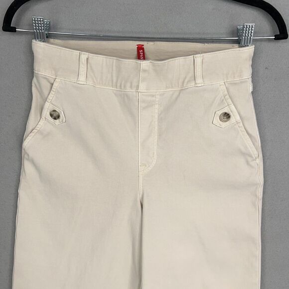 Spanx Pants Womens Small Cream High Rise Perfect Straight Wide Minimal Career - Picture 2 of 16